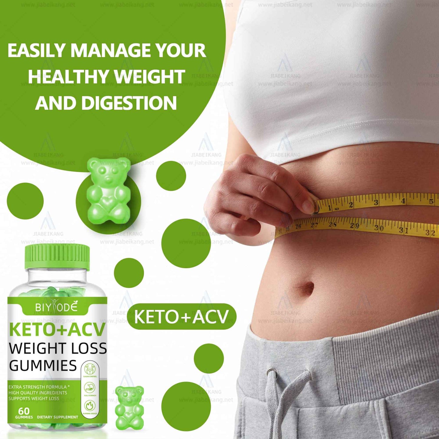 Keto + ACV Gummies for Adults Extra Strength Formula with 60 Gummies