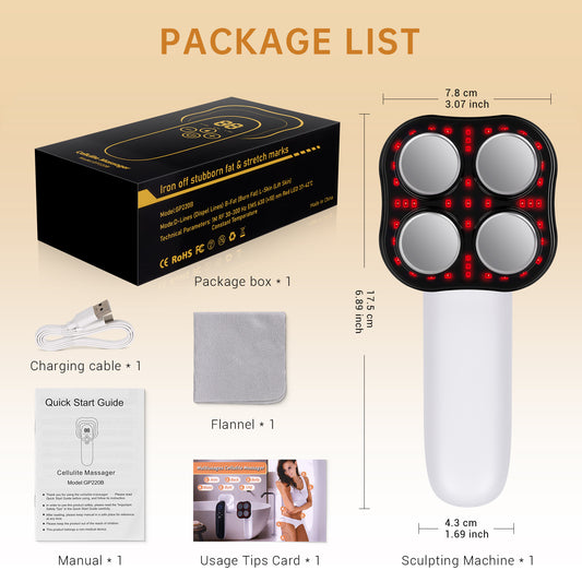 GlowSculpt Portable Body Contouring Device - Rechargeable, Cream-Compatible, Crash-Free Design