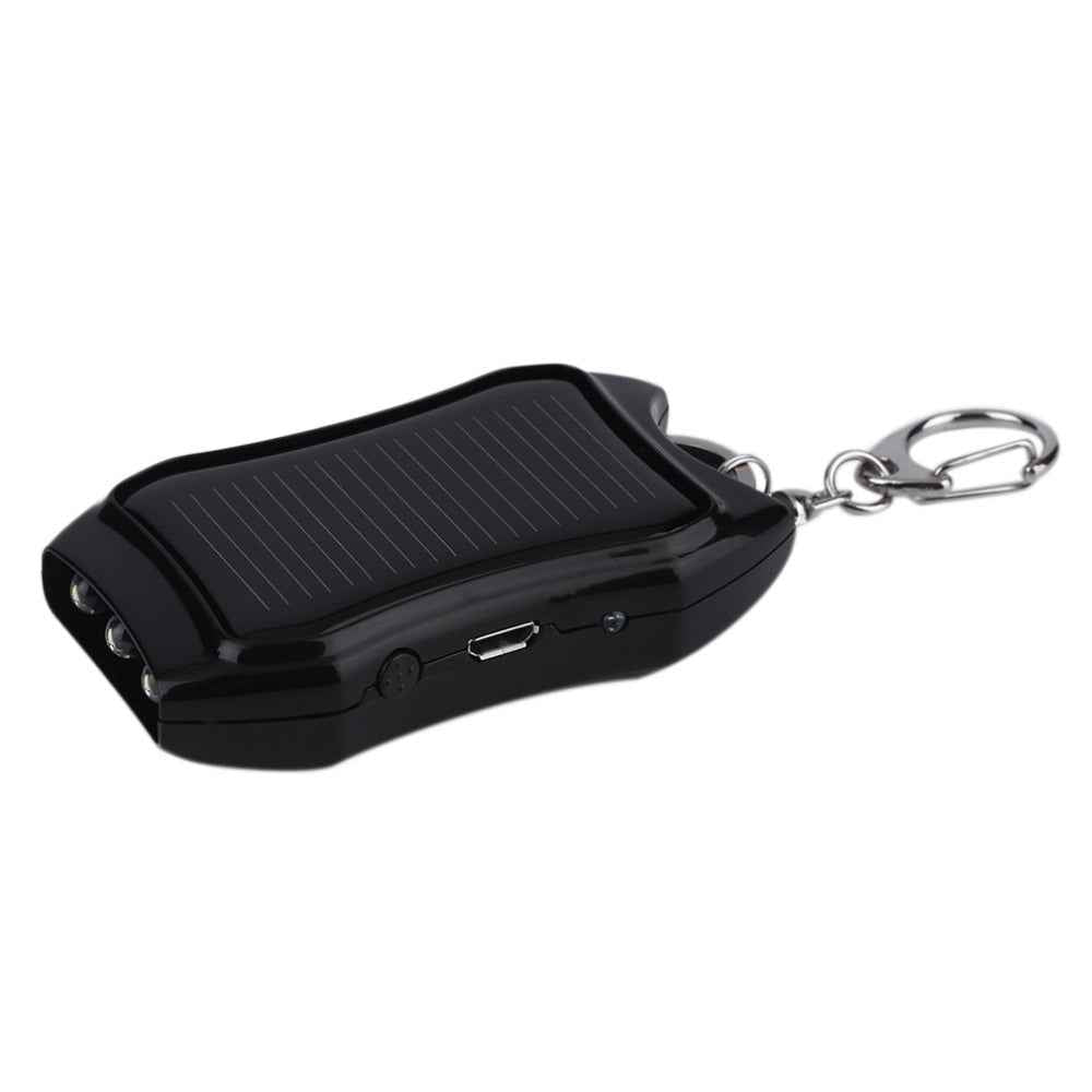 Mini Solar Emergency Charger with LED Light, 1200mAh Portable Power Bank