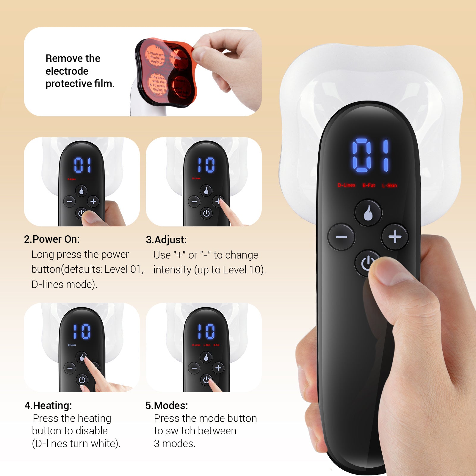 GlowSculpt Portable Body Contouring Device - Rechargeable, Cream-Compatible, Crash-Free Design