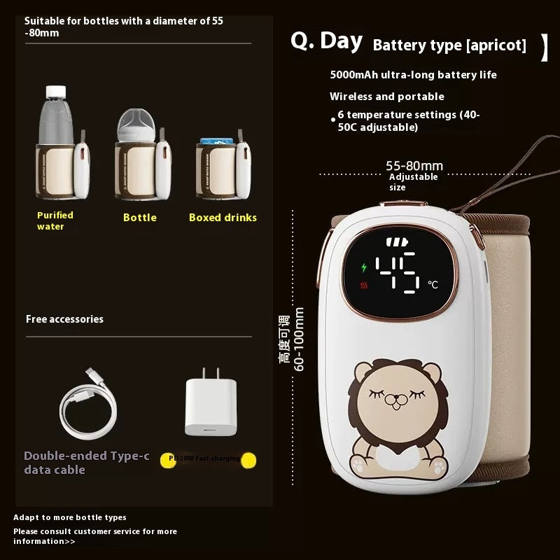 Universal Milk Mixer – Silicone Body, Rechargeable Q8 Apricot Design (5000mAh/8000mAh), 18W Power