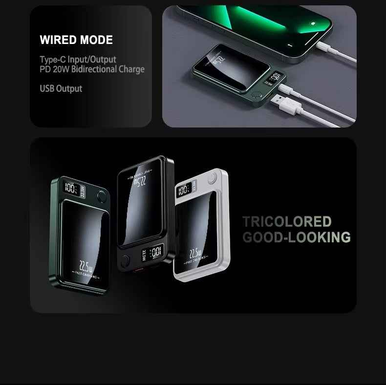 30000mAh Magnetic Power Bank with 22.5W Fast Charging & 15W Wireless Output