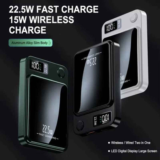 30000mAh Magnetic Power Bank with 22.5W Fast Charging & 15W Wireless Output